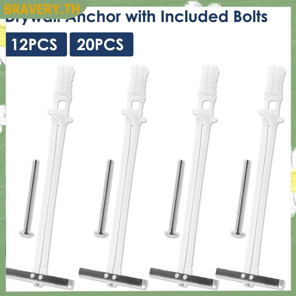 12/20 ชิ้น Drywall Anchor และ Bolt Kit Heavy Duty Hollow Drywall Anchor ชุด 1/4 นิ้ว-20 เหล็ก Wall A