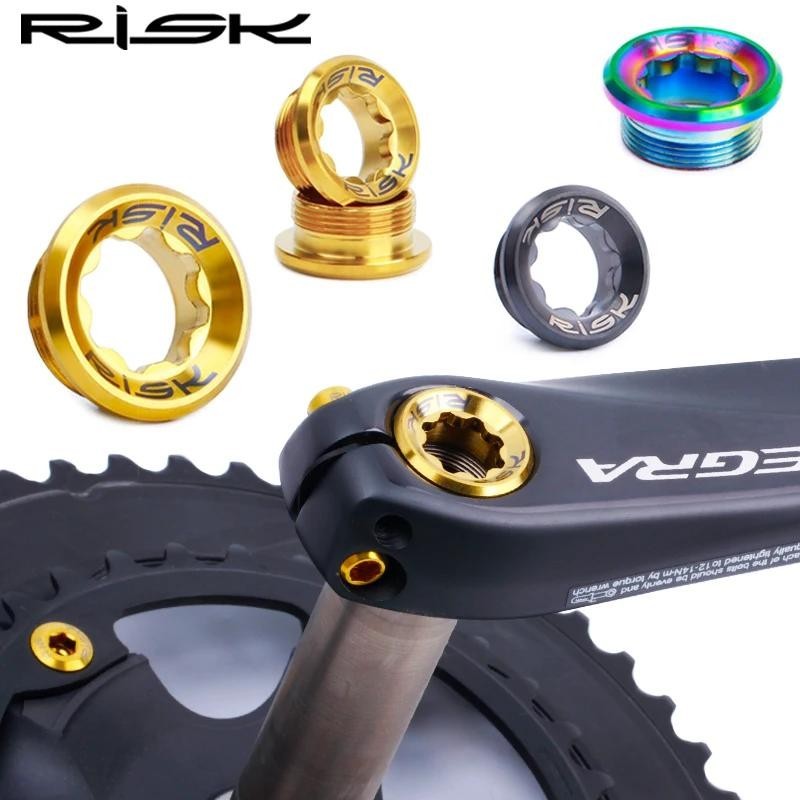 Risk M20x8 มม.ไทเทเนียมจักรยาน Chainwheel Bolts Crank ฝาครอบแขนถ ้ วย BB ด ้ านล ่ างวงเล ็ บยึดสกรูสําหรับ XT XTR MTB จักรยานเสือหมอบ