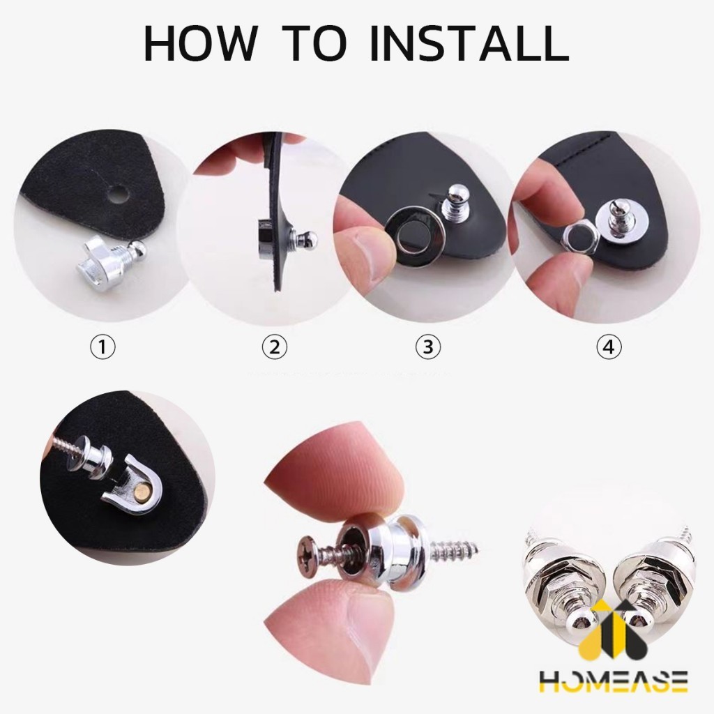 HA หมุดยึดสายกีตาร์ หมุดล็อคสายสะพาย อุปกรณ์เสริมกีตาร์ Guitar Strap Locks Buttons ราคา ถูกที่สุด ดีลบีเคเค แกลเลอรีภาพที่ 9