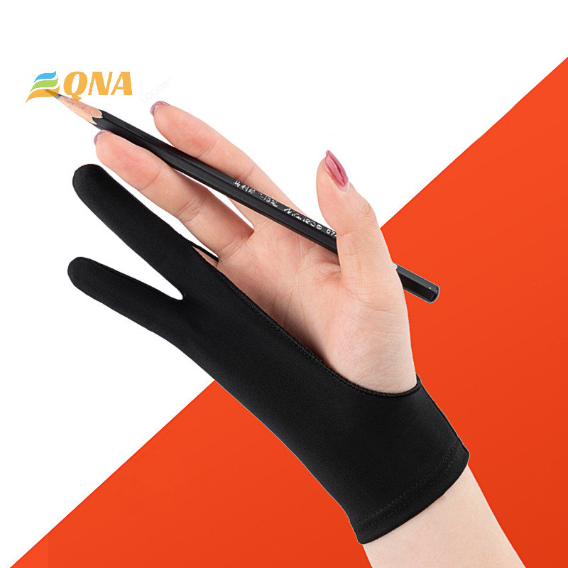 [QNA] ถุงมือสองนิ้ว ป้องกันการเปรอะเปื้อน ป้องกันเหงื่อ สําหรับวาดภาพ แท็บเล็ต
