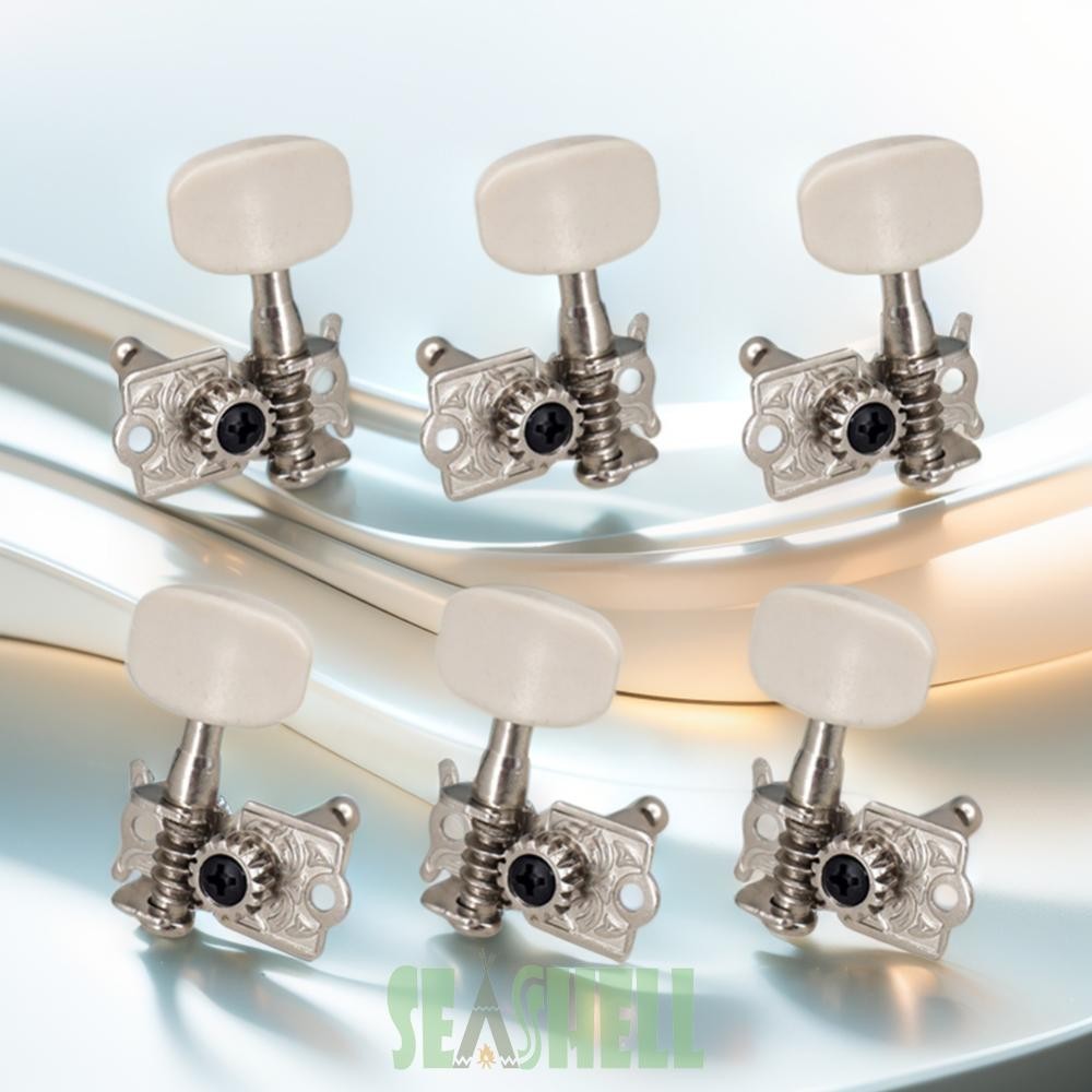 [Seashell02.th] หัวลูกบิดจูนเนอร์ 3L 3R แบบเปลี่ยน สําหรับกีตาร์อะคูสติก 6 ชิ้น