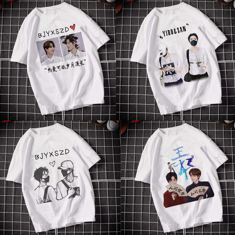 2024 Chen Qingling BJYX เสื้อผ้า Xiao Zhan Wang Yibo เสื้อยืดแขนสั้น INS