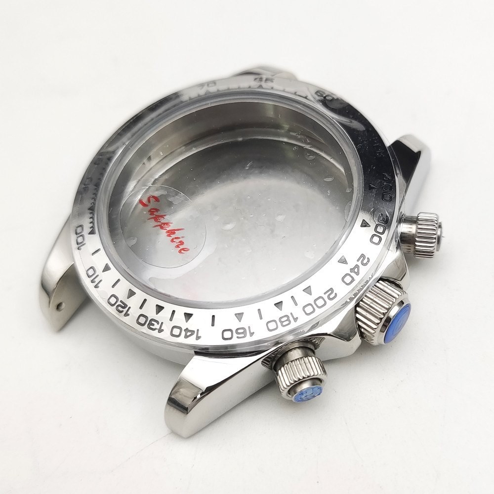 [ คุณภาพ Seiko ] อุปกรณ ์ ประกอบนาฬิกา Sapphire Case VK63 Case Three Eyes Stainless Steel Ceramic Ring Panda Case