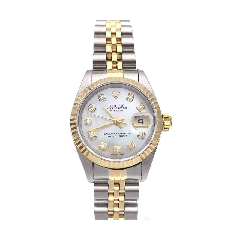 Rolex Rolex Log 69173 นาฬิกาจักรกลผู ้ หญิง 18k Gold/เพชรหลังสแตนเลส
