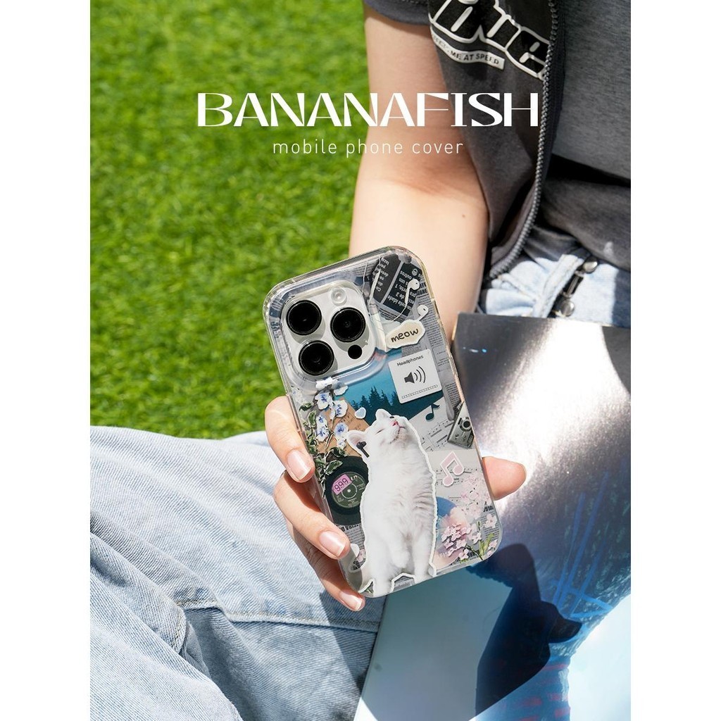 [ Dream เพลงของKitten ] Double-Layer IMD Frosted เคสโทรศัพท ์ Banana Fish Original เหมาะสําหรับ iphone15promax Apple 14 รวมทุกอย ่ าง Soft Case 13 Niche Design ความรู ้ สึกระดับไฮเอนด ์ 12 คู ่ กรณี