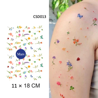 Mars Tattoo สติ๊กเกอร์รอยสักชั่วคราว ติดทนนาน ดีไซน์ดอกไม้เล็กๆเกาหลี CSD013