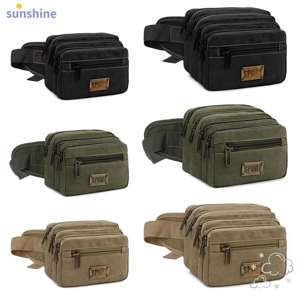 Ssunshine Travel Crossbody Bags, กระเป๋าคาดเอวผ้าแคนวาสความจุขนาดใหญ่,มัลติฟังก์ชั่นที่มีประโยชน์หลายกระเป๋ากระเป๋าวิ่งกลางแจ้งกระเป๋าสะพายไหล่