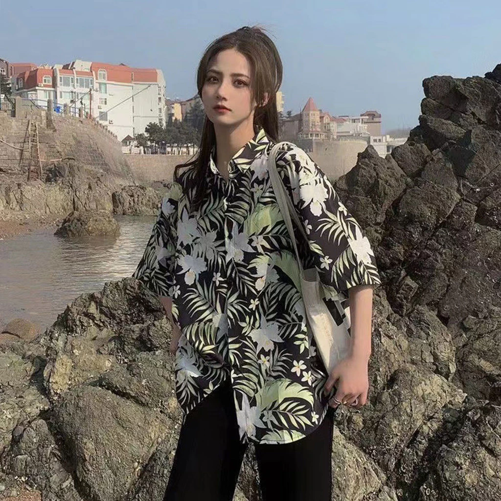 เสื้อเชิ้ตแขนสั้นลายดอก ผู้หญิง thumbnail 7