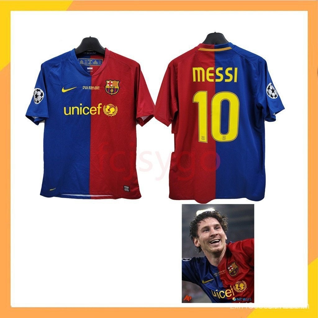 Barcelona 2008 2009 Final Version Messi Retro Homenade เสื ้ อฟุตบอล