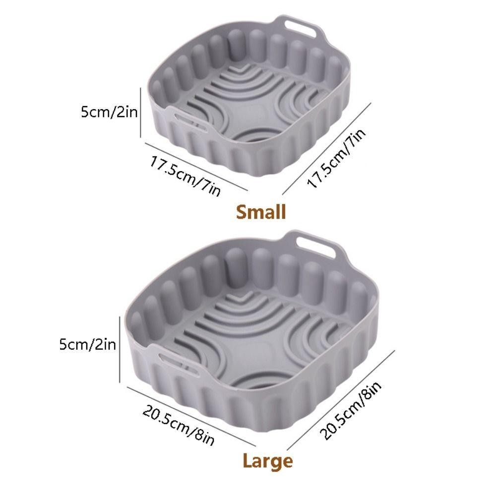 เบอร์ซ ซิลิโคนรองหม้อทอดอากาศ,สแควร์หลายสีหม้อทอดอากาศถาดอบ,ทนทานทอดอากาศแทรก7/8นิ้วอาหารเกรด เครื่องทอดอากาศ ซิลิโคนตะกร้าเตาอบอุปกรณ์ไมโครเว