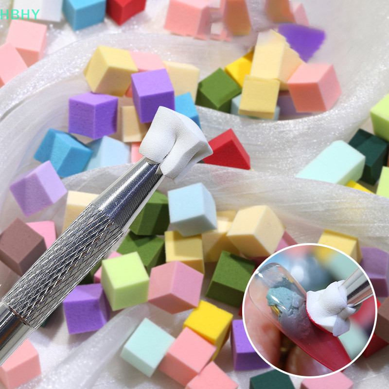 HB 50/100pcs เล็บฟองน้ําฟองน้ําฟองน้ํานุ่ม Gradient เล็บเครื่องมือสี Fade เล็บ DIY Creative เล็บฟองน้ํา Gripper DIY เครื่องมือ HY