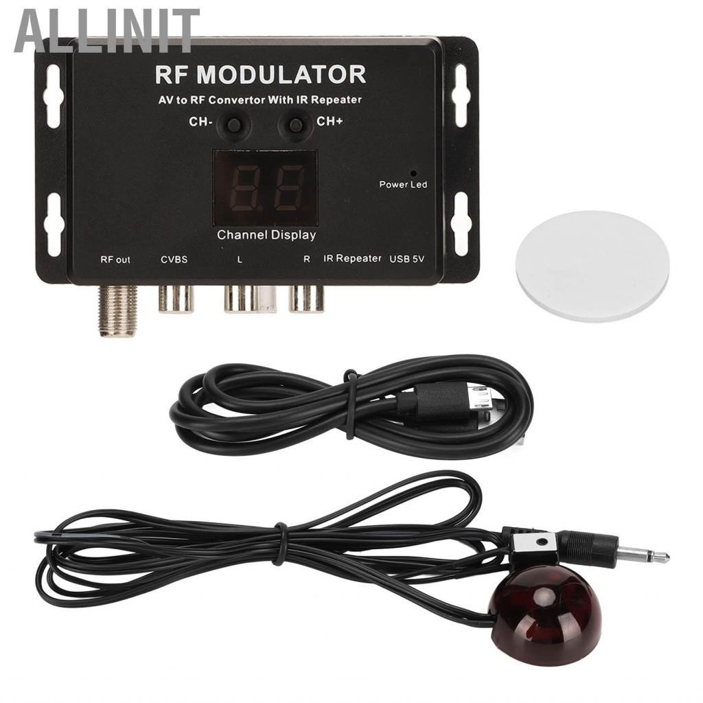 Allinit RF Modulator Professional AV to Convertor with IR Repeater Support PAL NTSC TV Format Suitable for Set Top Box DVR DVD