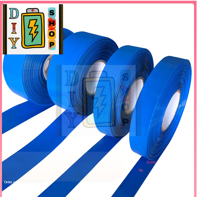 🌪️[ส่งด่วนในไทย🇹🇭][ต่อเมตร] 30-400 มม. ความกว้าง PVC ความร้อนหดท่อสีฟ้า 18650 แบตเตอรี่ลิเธียมความร้อนหดฟิล์มพีวีซีหด🇦🇺