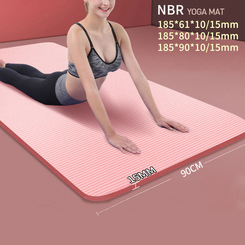 เสื ่ อโยคะ Mute Shock Absorption Non-Slip Dance Mat กีฬาฟิตเนสข ้ ามเชือกหนากว ้ างขึ ้ นโยคะแอโรบิกเสื ่ อ