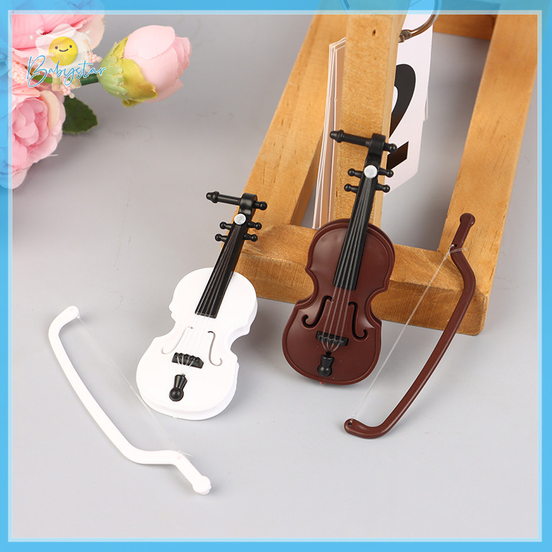 Ithtt > Mini Miniature ไวโอลินจําลองไวโอลิน Handmade Desktop ไวโอลินตกแต ่ งไม ่ มีกลิ ่ นตุ ๊ กตาอุปกรณ ์ เสริมใหม ่