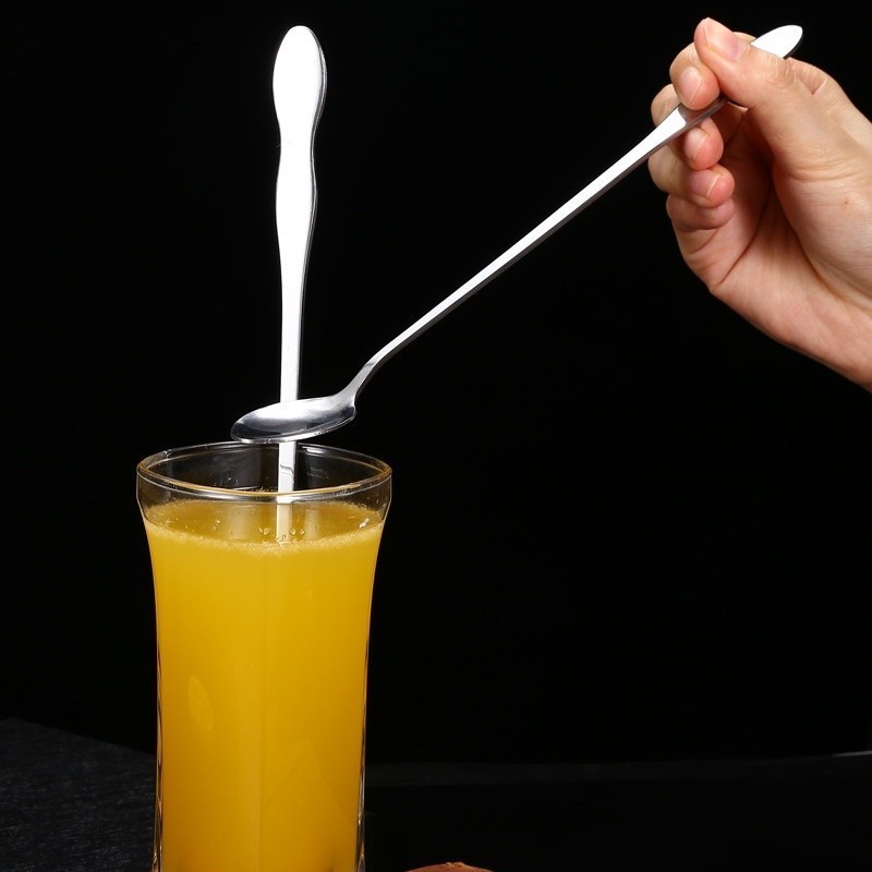 ช้อนกาแฟด้ามยาว ใช้ชงเครื่องดื่ม สแตนเลส มีสองขนาด  คุณภาพดี #W-0015 - รูปที่ 3