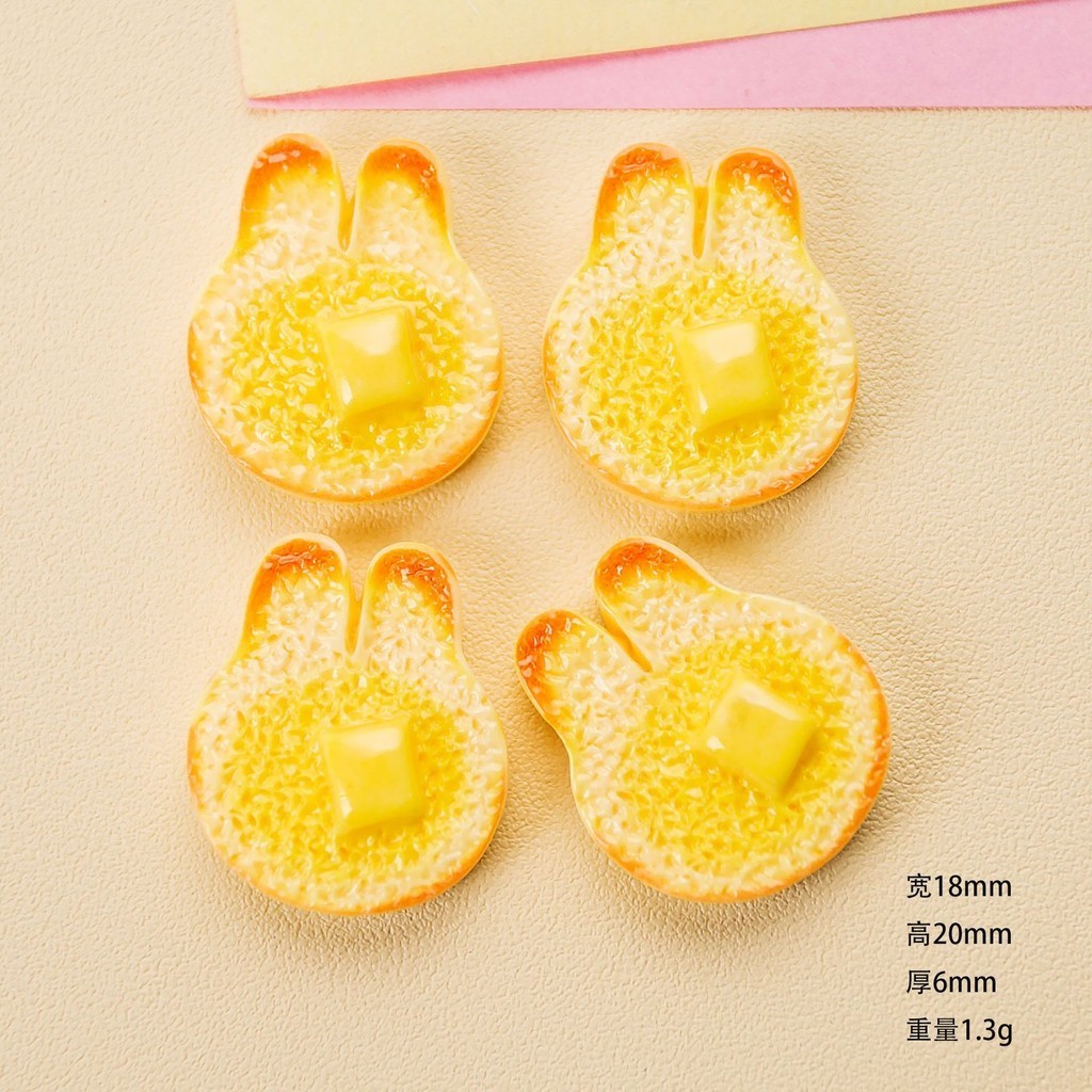 [3 #] อุปกรณ์เรซินกระต่ายขนมปังตุ๋นไข่ทําเองเครื่องประดับครีมยางอุปกรณ์กิ๊บหัวเชือกโทรศัพท์กรณีหัวเข็มขัดรองเท้า ZQQ - รูปที่ 7