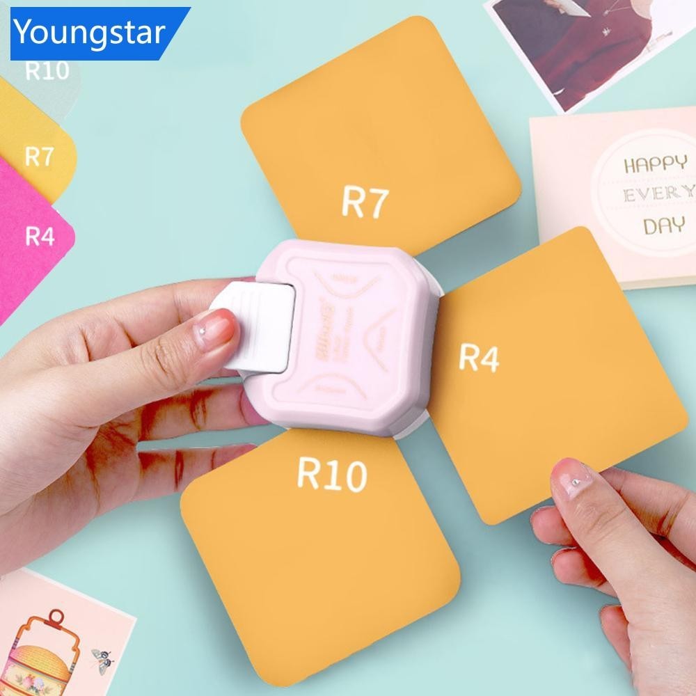 [ForeverYoung] 3-in-1 มุมรอบกระดาษมุม Punches Scrapbooking DIY เครื่องตัดมุมขนาดเล็ก R4/R7/R10 มม.วง