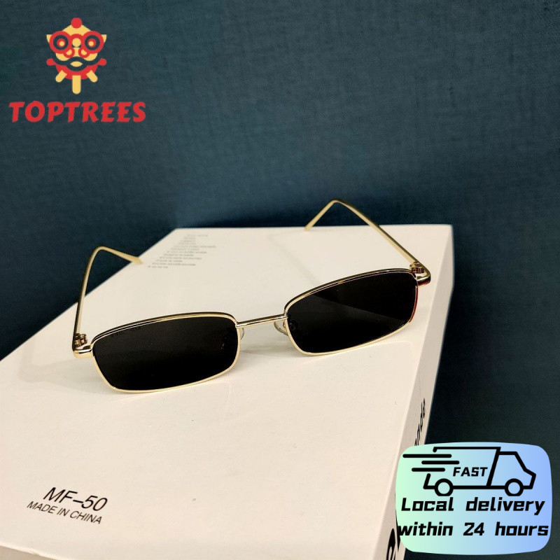 แฟชั่นฤดูร้อนสไตล์เกาหลีแว่นกันแดดสําหรับผู้ชายสไตล์ใหม่แบรนด์เดิมป้องกันรังสียูวีเฉดสีสําหรับขับรถชายหาดโลหะสแควร์วินเทจ สตีมพังค์ คลาสสิกอาทิตย์แว่นตาผู้หญิงคู่ X55