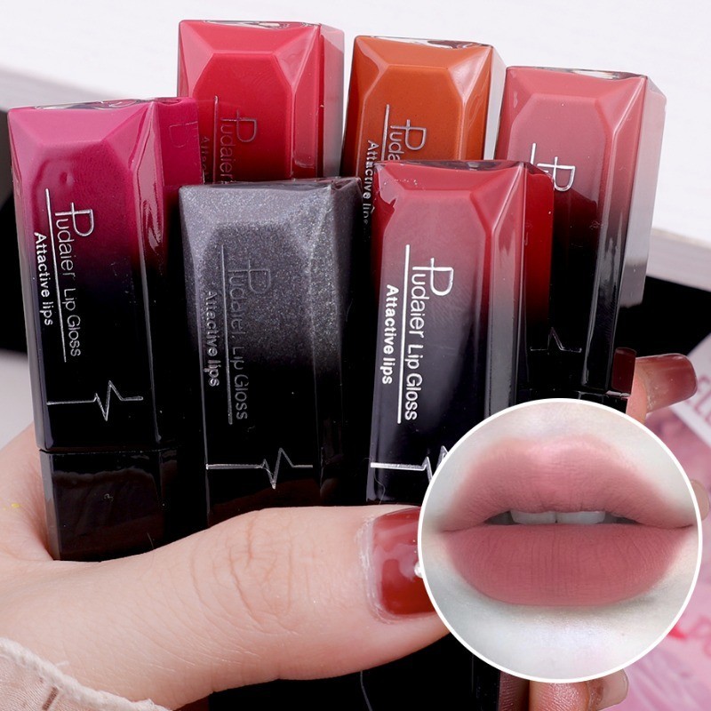 21 สี Nude Lip Gloss Matte Liquid ลิปสติกแต่งหน้า Long Lasting Moisturizing กันน้ํา Red Lip Tint ความงามเครื่องสําอาง