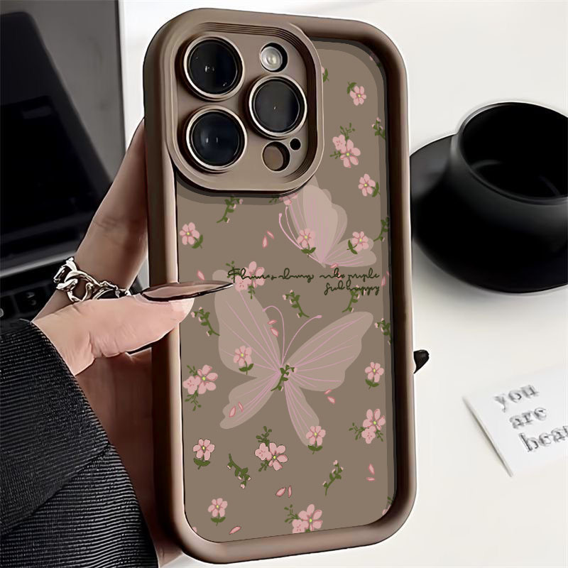 ปลอกซิลิโคนอ่อนนุ่มสําหรับ Huawei P30 Pro P40 Lite Nova 7i 6SE 5t Y7 Pro Y9 Prime 2019 Y6P Y7A Honor X9A X9B สวยสีชมพูดอกไม้เล็กๆ Halo ย้อมผีเสื้อกันกระแทกฝาครอบโทรศัพท์