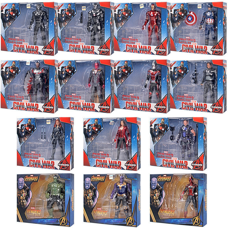 รุ ่ นยึด Avengers Spider-Man กัปตันอเมริกา Iron Man Ant-Man Joint Action Figure Model