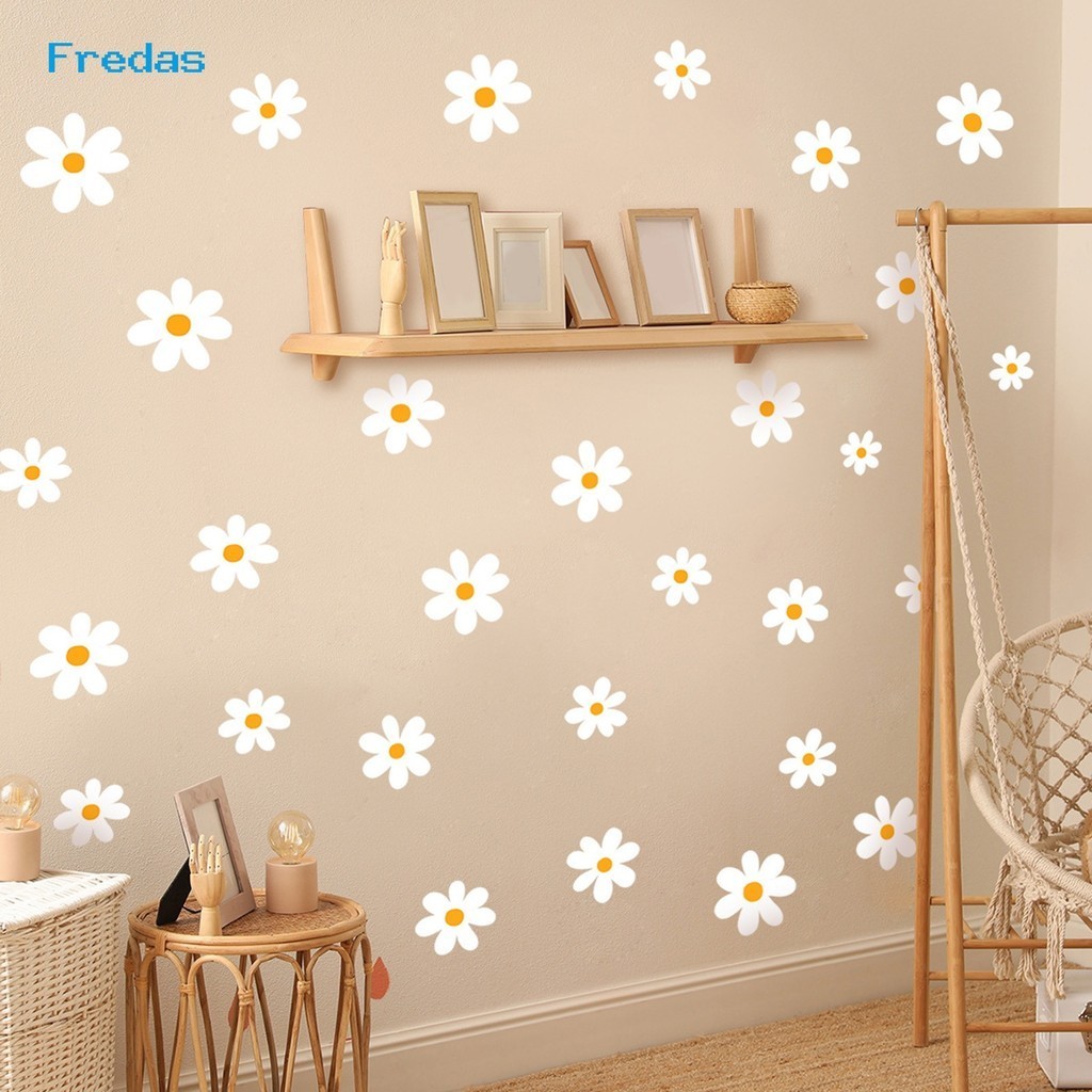 Frh-สติ๊กเกอร์ติดผนังที่ถอดออกได้ติดด้วยตนเอง PVC ห้องนั่งเล่นดอกไม้ขนาดเล็กรูปแบบผนังพื้นหลังศิลปะ