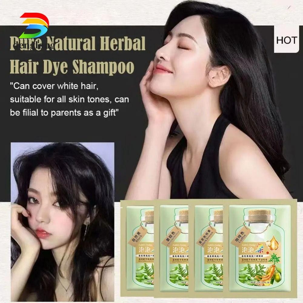Denglong Bubble Hair Dye, Easy To Wash No Stimulation Hair Color Shampoo, Safe Long-lasting Hair Coloring Shampoo Women