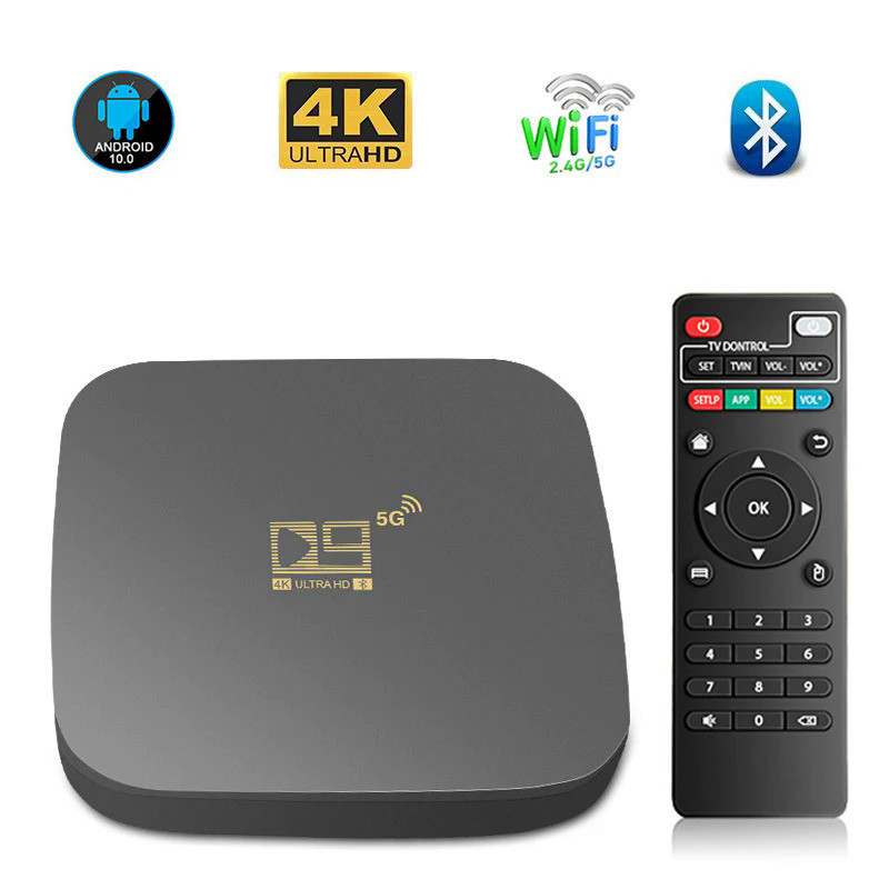 กล่องทีวี D9 Media Player 4G 5G WiFi Amlogic 905 L2 Quad core ARM Cortex-A53 4K HD BT 4.1 HDMI 2.0 A