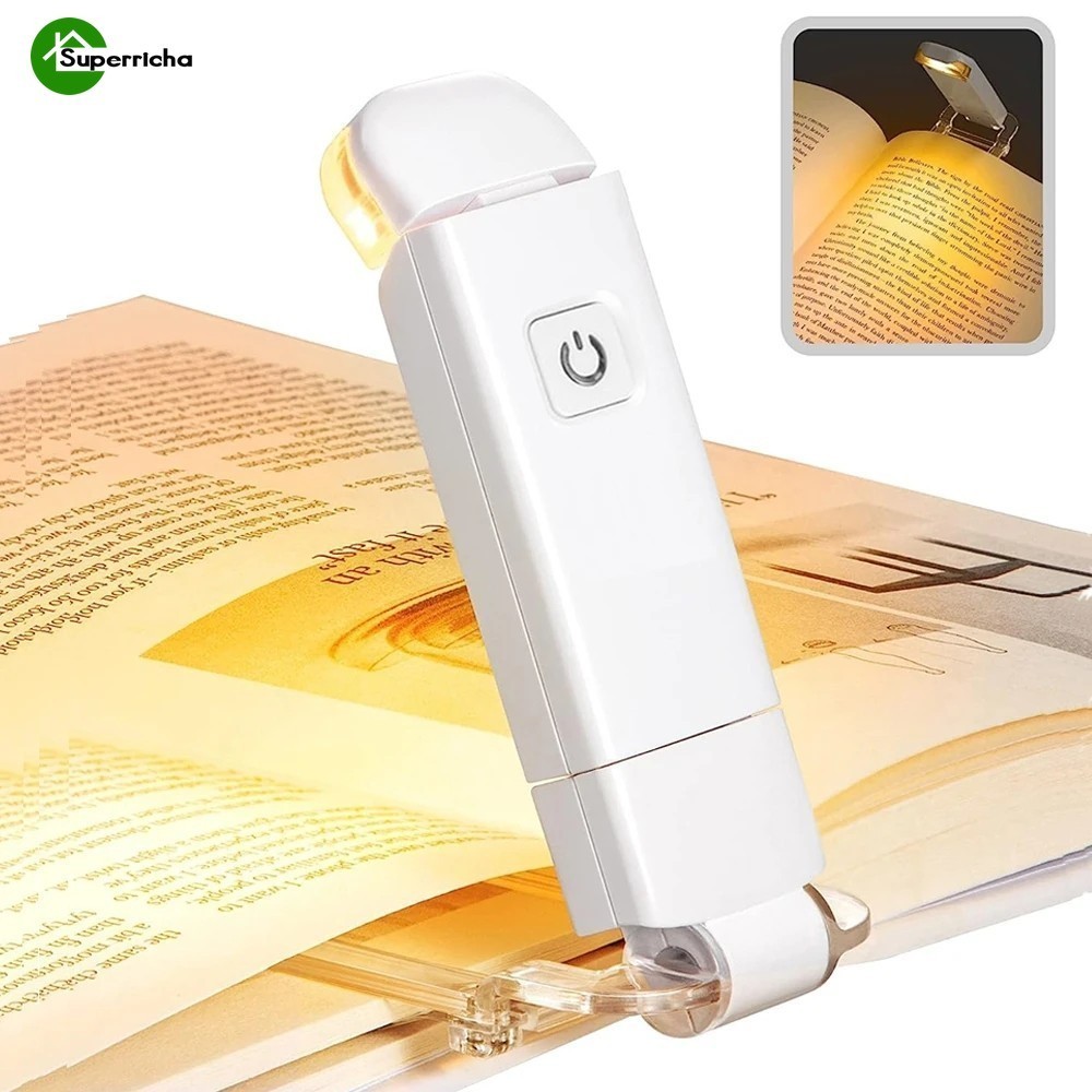 ไฟอ่านหนังสือหนังสือ นํา แบบชาร์จไฟ ยูเอสบี -แสงอบอุ่นความสว่าง 3 ระดับ 360° ปรับได้-คลิปบนแสงหนังสือ-นักเรียนตาดูแลแสงโรงเรียน-โคมไฟอ่านหนังสือท่องเที่ยว