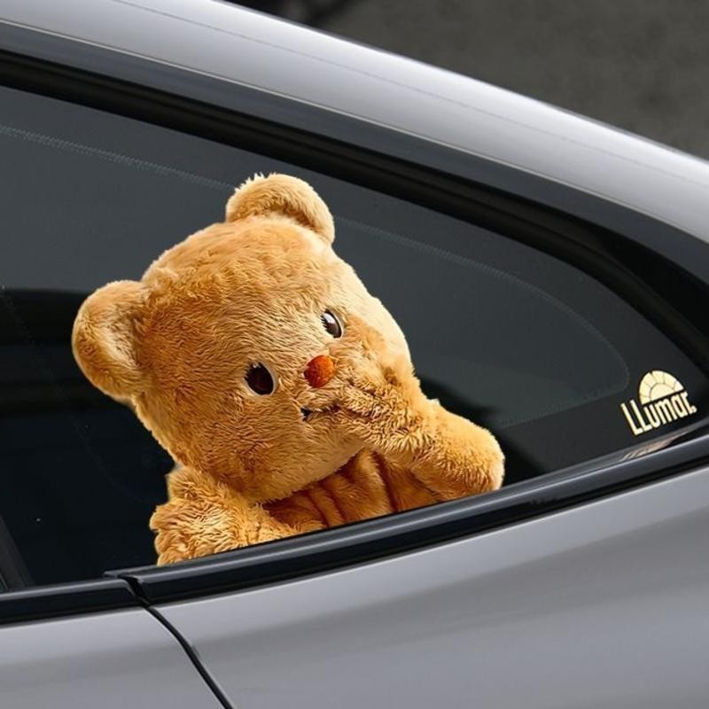 3ง ความเที่ยงตรงสูงสติกเกอร์รถ, ตุ๊กตาเนย, น่ารักตุ๊กตาหมีเกาก้น, กระจกตัวรถ, ตกแต่งส่วนบุคคล, สติ๊กเกอร์ติดกระ - รูปที่ 5