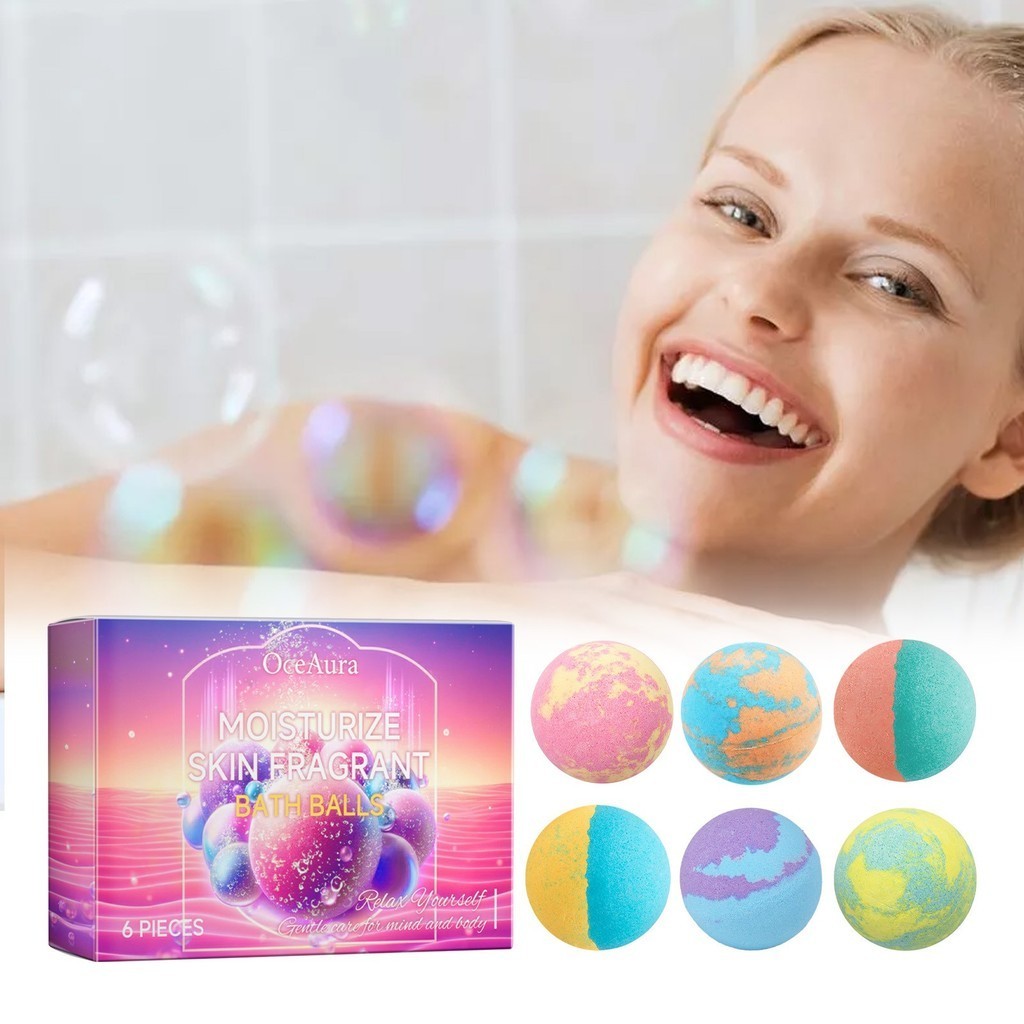 Readystockmoisturize Skin Fragrant Bath Balls ; Bath Bomb ; ลูกบอลอาบน ้ ําชุดของขวัญ Handmade ธรรมชาติ Bath Bomb สําหรับผู ้ หญิง