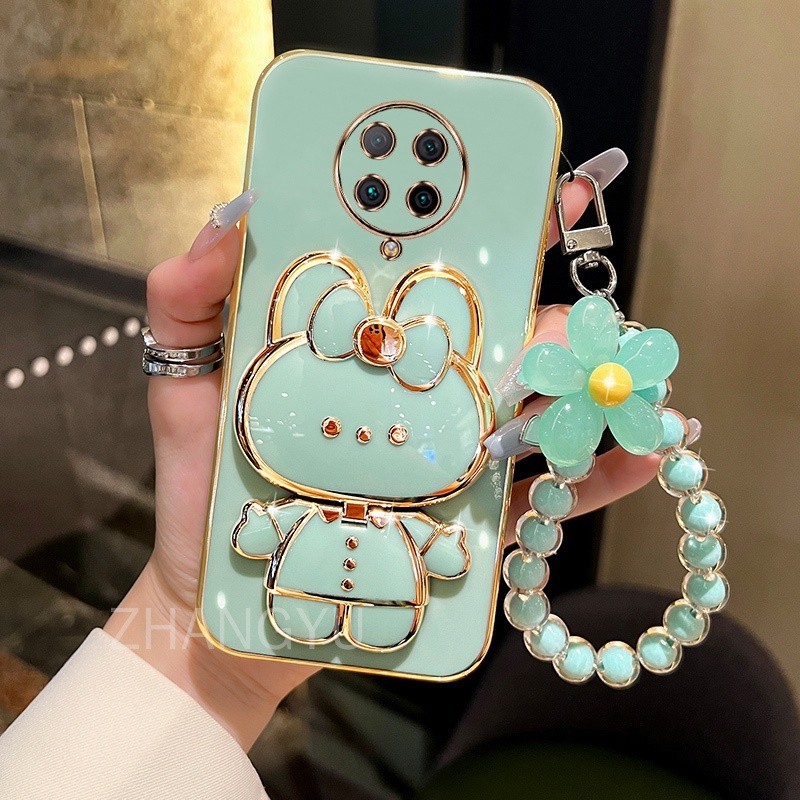 ปลอก redmi K20 K30 K30 PRO POCO F2 PRO เคสโทรศัพท์ TPU 3D กระต่ายสเตอริโอขาตั้ง Ultra Thin Electropl