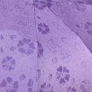 ร่มกันฝน รุ่นผ้า2ชั้น โดนน้ำเปลี่ยนลายดอกไม้ กันแดด กันยูวี กันUV พับได้ พับ Umbrella