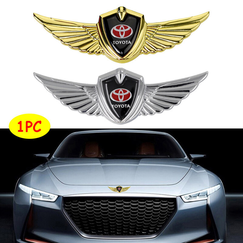 1pc รถฝากระโปรงหน้าปีกสติกเกอร์ Trunk Decal สัญลักษณ์รถด้านข้างป้ายอุปกรณ์เสริมสําหรับ Toyota Camry Corolla Avanza Yaris Vios Innova RAV4 Fortuner Vigo Hilux Tundra Avensis