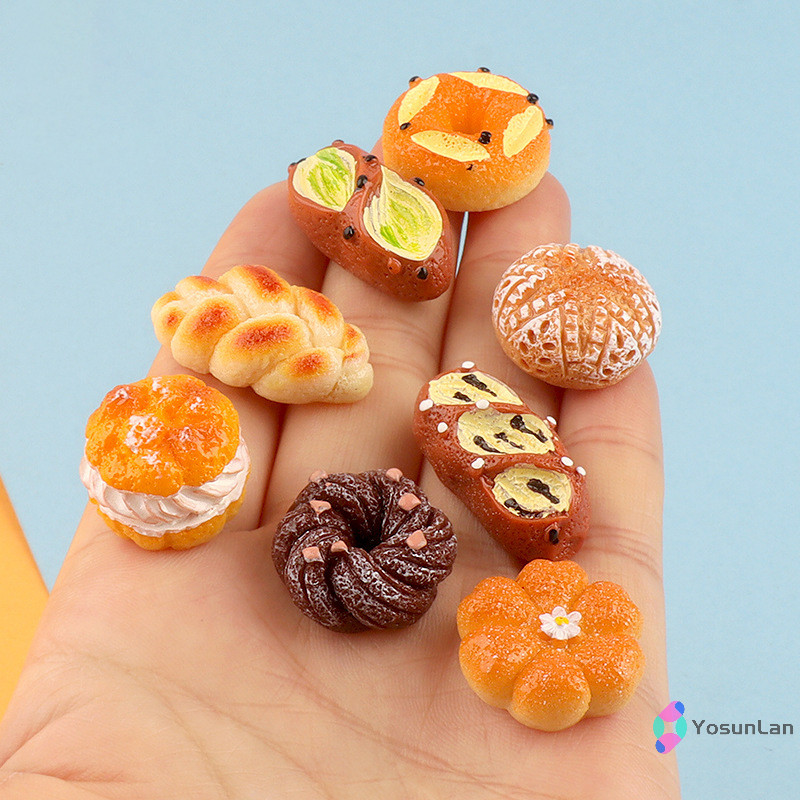 YosunLan] 5 ชิ้น 1/12 ตุ๊กตาจําลองขนมปังชุดขนมหวานตุ๊กตาครัวอุปกรณ์อาหารตุ๊กตาตกแต่งบ้านแกล้งทําเป็นเล่นของเล่นใหม่