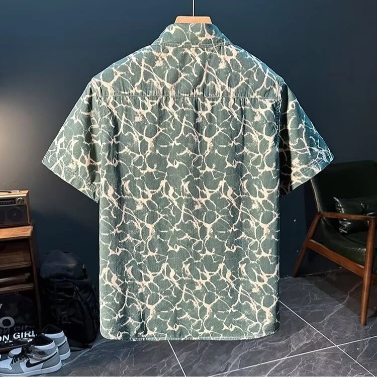 เสื้อเชิ้ตฮาวายลายดอกไม้ แขนสั้น แฟชั่นผู้ชาย thumbnail 6