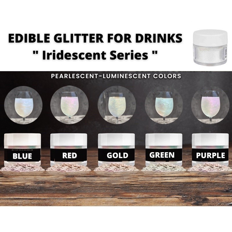 ใหม่! เอฟเฟกต์สีรุ้งและโฮโลแกรม กลิตเตอร์สำหรับเครื่องดื่ม - Iridescent Edible Glitter for Drinks #ShimmerBeverage