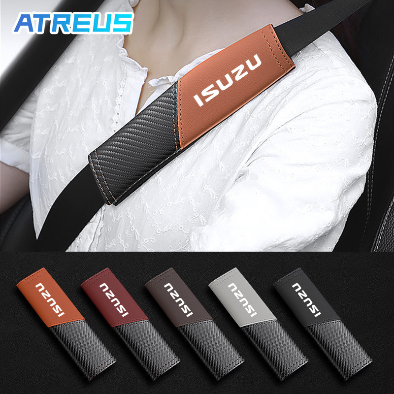 2 ชิ้น ISUZU รถเข็มขัดนิรภัยอัตโนมัติเข็มขัดนิรภัยครอบคลุมไหล่เบาะ Protector เข็มขัดนิรภัยไหล่สําหรับ ISUZU Panther Elf Traga Dmax Mux Trooper MU7 Crosswind Panther