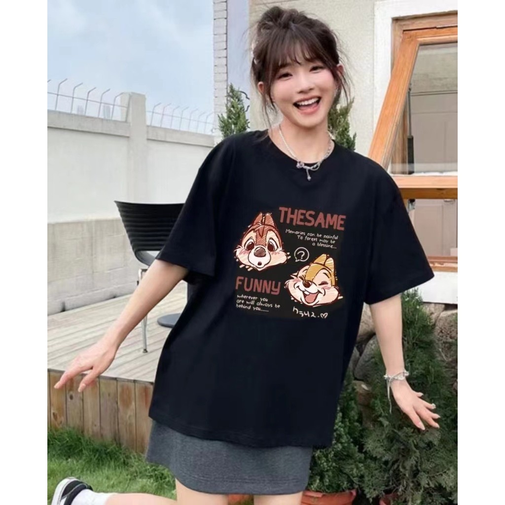 [ผ้าไหมนม 180g Double Mill] ผ้าฝ้ายแท้ 1Z2508 เวอร์ชั่นเกาหลี ins เสื้อยืดแขนสั้น Lazy Niche All-Mat