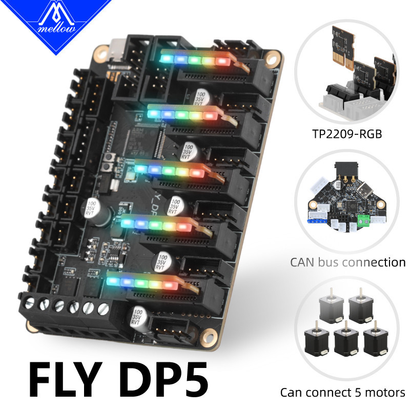 Mellow Fly-DP5 ควบคุม 32 บิต ARM ชิป, RGB Driver, CAN Bus，DIY 3D ชิ้นส่วนเครื่องพิมพ์