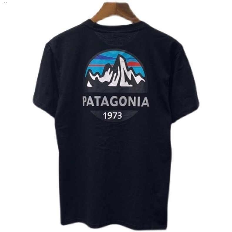 👕patagonia เสื้อยืดผ้าฝ้าย 2024 PATAGONIA Patagonia Japanese Tide Brand Snow Mountain 1973 Summer Co