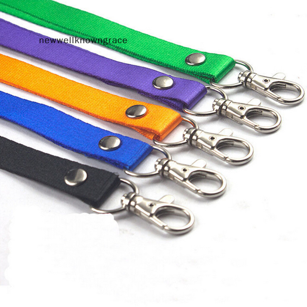 Newwellknowngrace สายคล้องคอ Lanyard Safety Breakaway สําหรับ ID ป้ายชื่อผู้ถือคีย์คลิปโลหะ SL TH