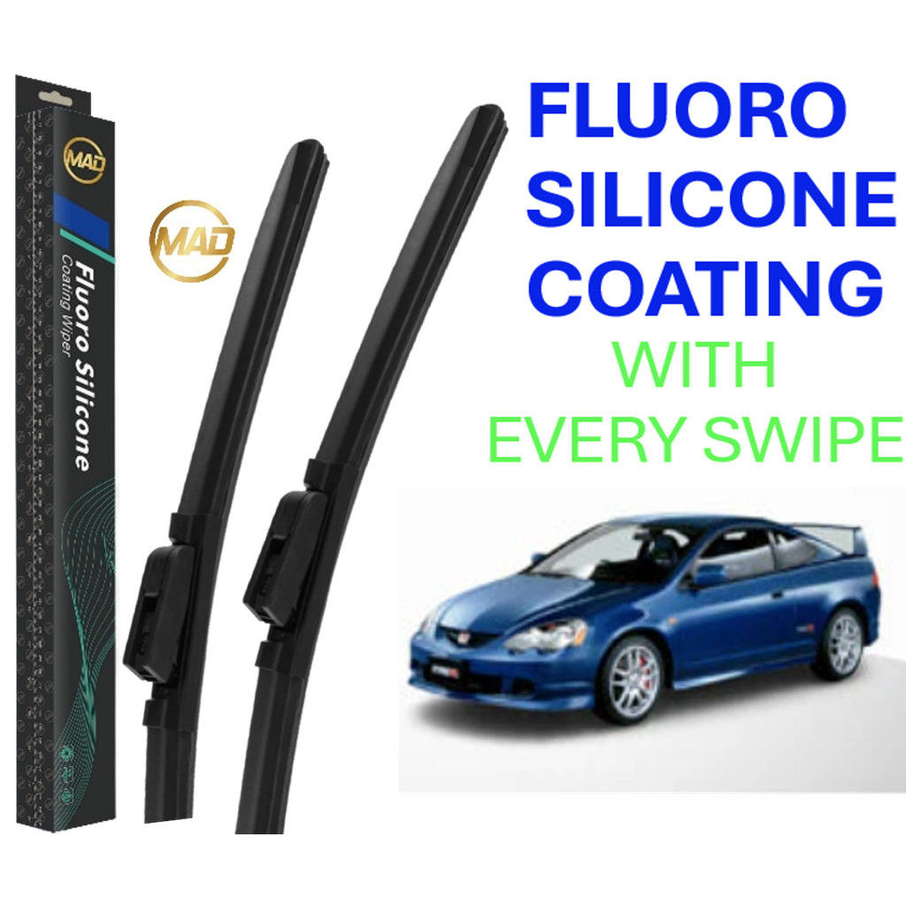 Honda Integra DC5 Type-R (2001-2006) 2 ชิ้น (1 ชุด) MAD FLUORO เคลือบซิลิโคน Wiper กระจกเคลือบ Trapo