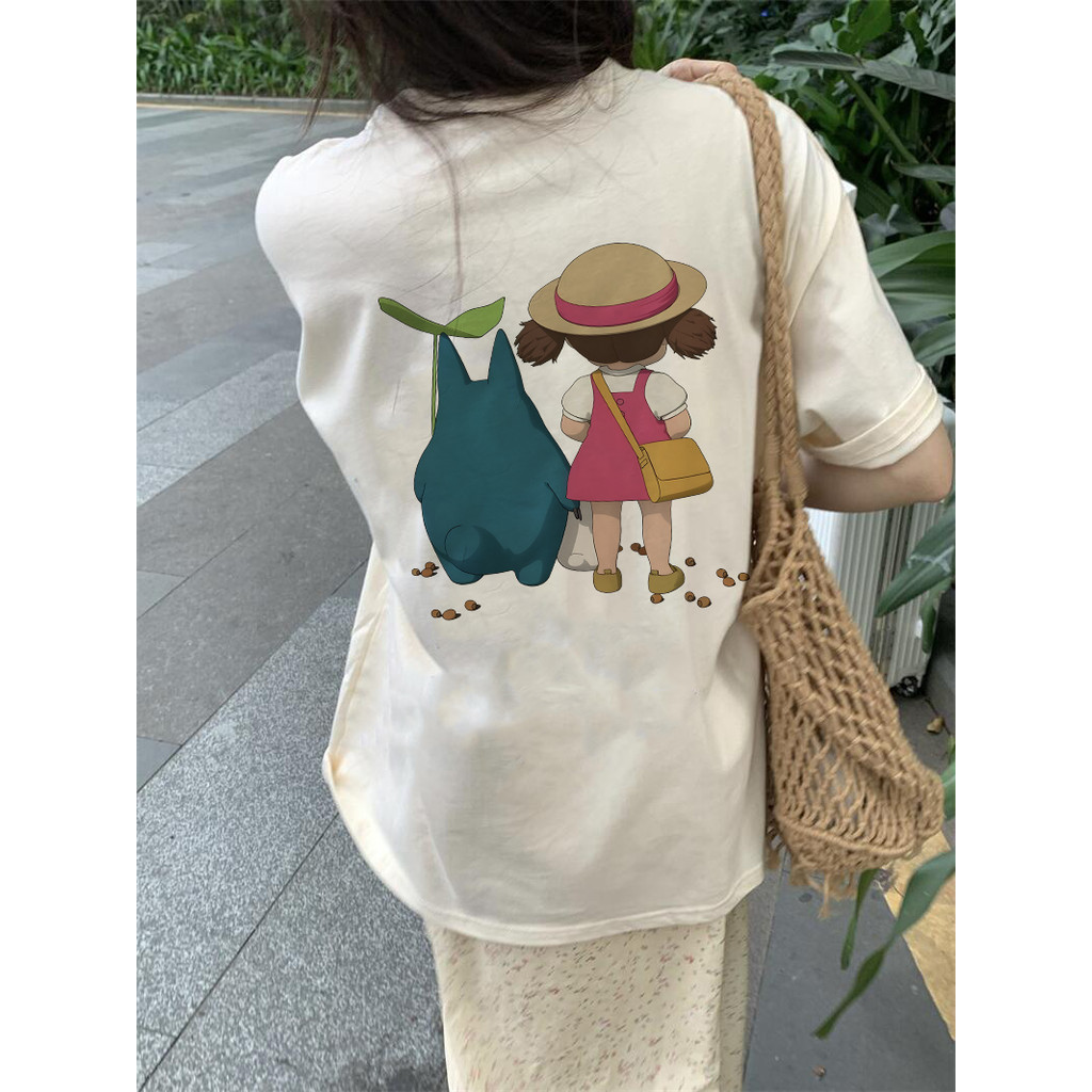 Nuziro เสื้อยืด oversize - ผู้หญิงการ์ตูนน่ารักพิมพ์เสื้อยืดแขนสั้น #1713