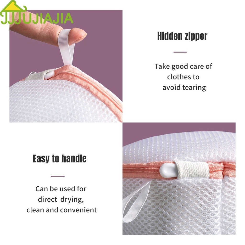 Jujiajia ถุงทําความสะอาดกระเป ๋ าตาข ่ ายชุดชั ้ นในสามเหลี ่ ยมหนาสําหรับเครื ่ องซักผ ้ า ตะกร้าใส่ผ้า - รูปที่ 4