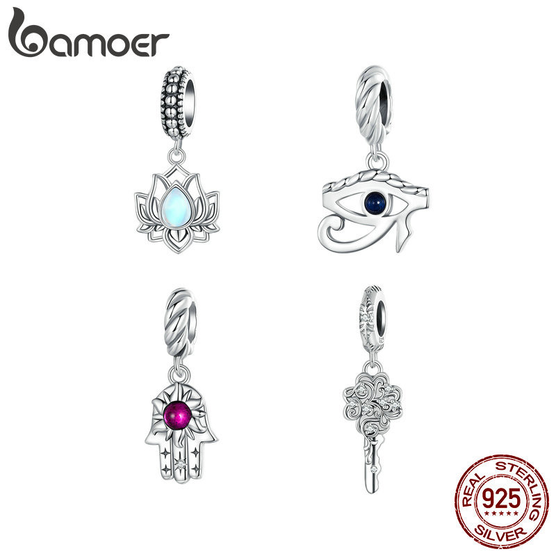 Bamoer 925 Sterling Sliver Charm Lucky Key อุปกรณ์เสริมสําหรับสร้อยข้อมือ