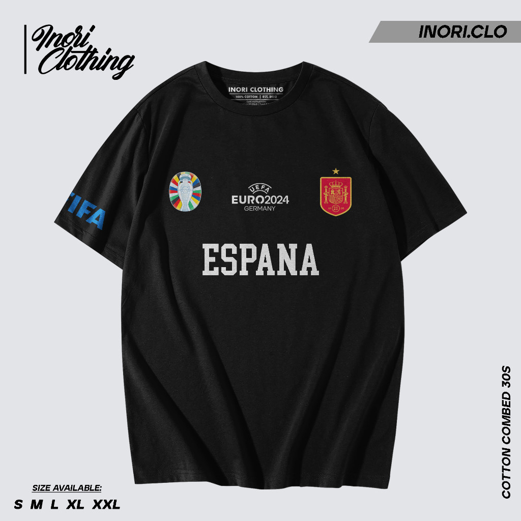 ❤️HIGHTRAIN Katun Inori Jersey Shirt Spain England Euro 2024 Cotton Combed 30s Casual