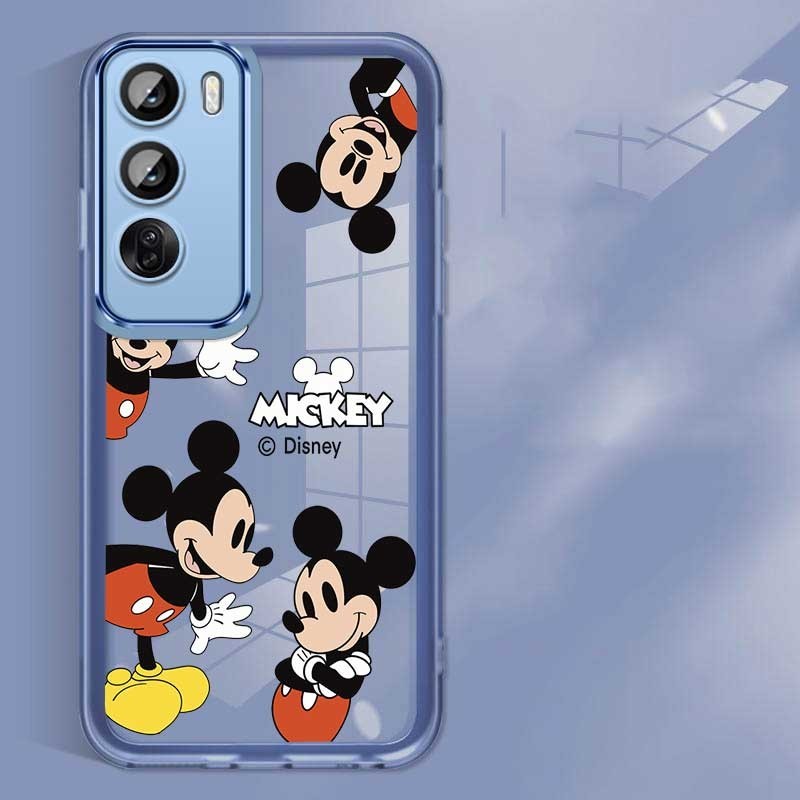 Oppo Reno12 Pro Reno 12 Pro 5G การ์ตูนอะนิเมะมิกกี้เมาส์ซิลิโคนอ่อนนุ่มคลุมทั้งหมดป้องกันกล้องกันกระแทกเคสยางใส