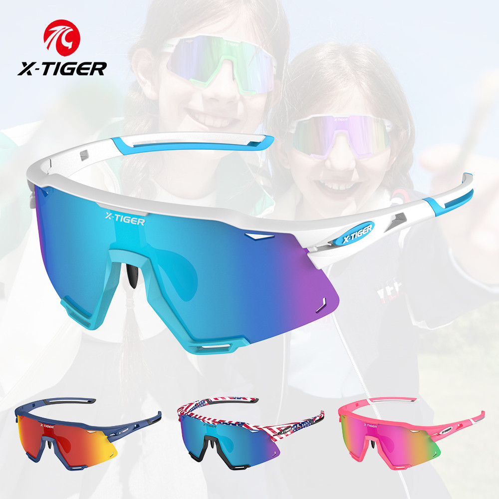 X-tiger เด็กเบสบอลหมวกแว่นตากันแดดขี่จักรยาน MSB UV400 เด็กจักรยานตกปลากีฬากลางแจ้งขี่จักรยานแว่นตา Camping แก้ว
